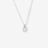 Circle Pendant and Chain with Cubic Zirconia in Sterling Silver