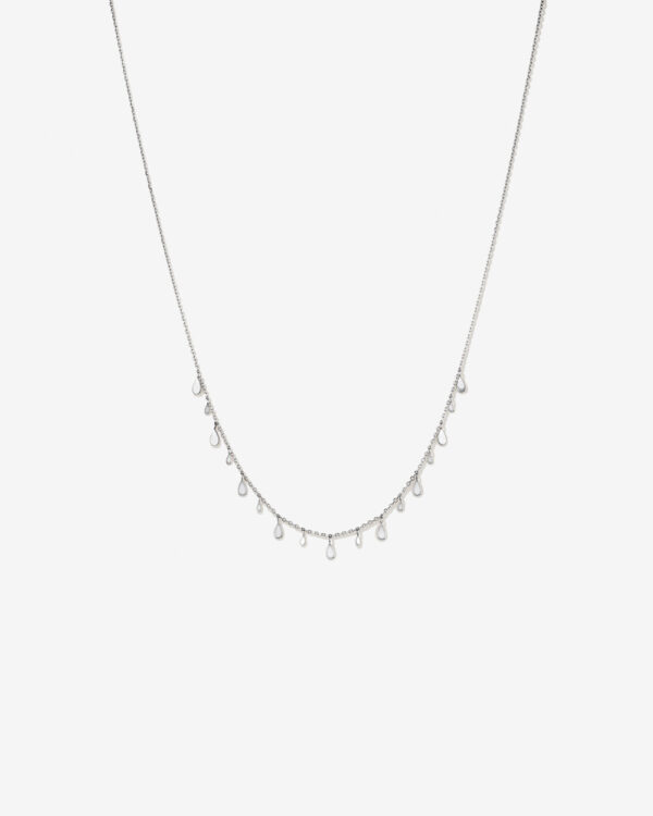 Multi Pear Station Necklace in Sterling Silver
