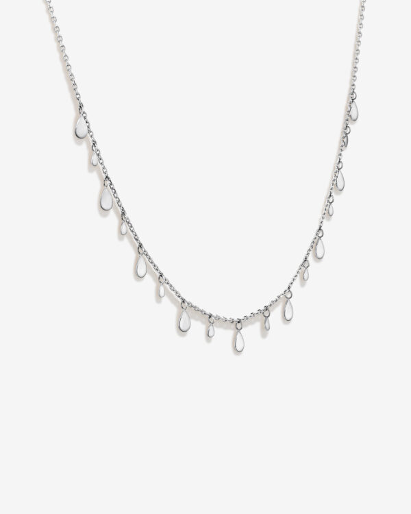 Multi Pear Station Necklace in Sterling Silver